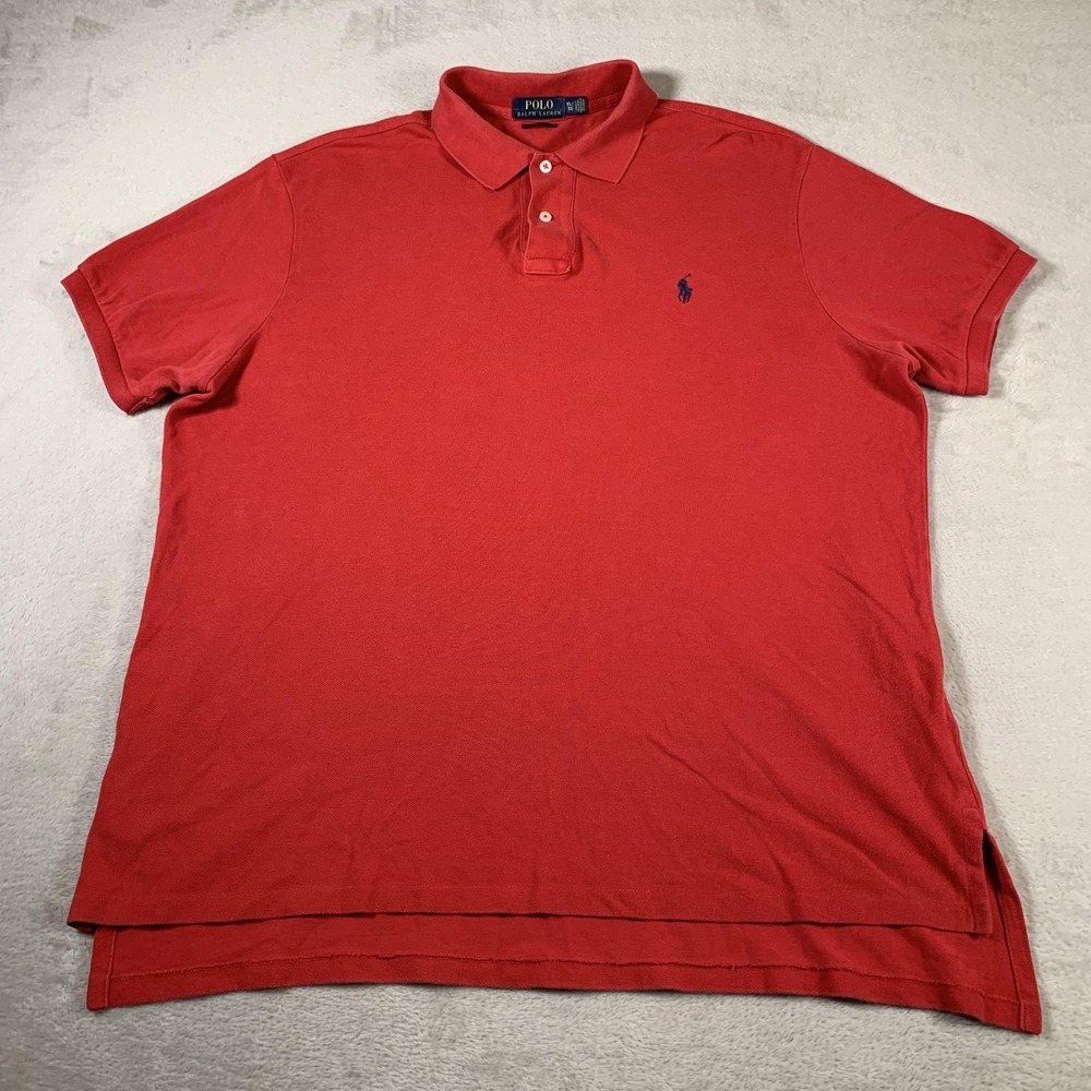 Polo Ralph Lauren Polo Shirt Mens XL Red Custom Fit Short Sleeve Classic Casual
